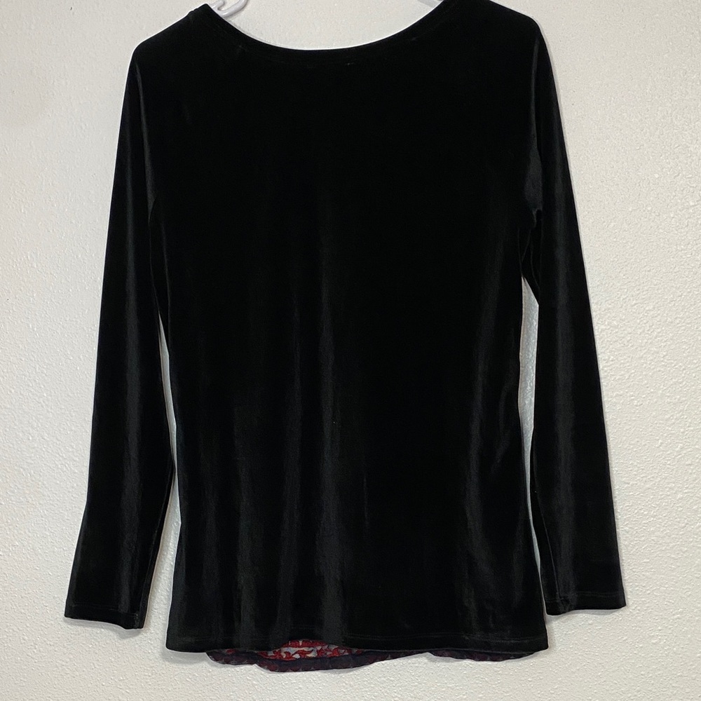 Sundance Black and Red Paisley Long Sleeve Top Size S - Picture 5 of 14